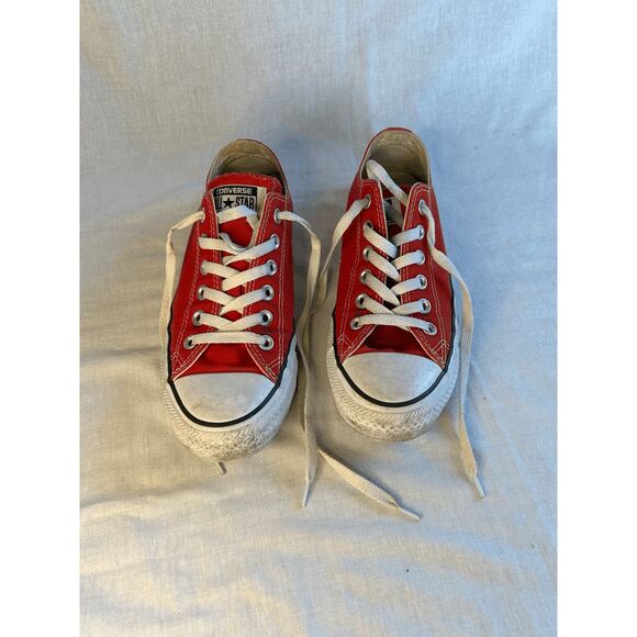 Converse All Star Red/White Low Top Sneakers, Women's 8. Men's Size 6, Skater - Picture 1 of 8